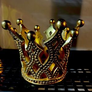Gold Crown Makeup Brush/ Candle Holder